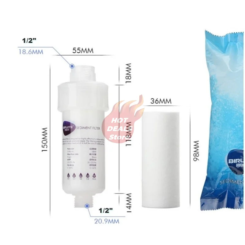 5'' PRE FILTER Water Filter Cartridge Washing Machine Filter Water Filter Replacements for Toilet Shower Water Heater Pre-filter