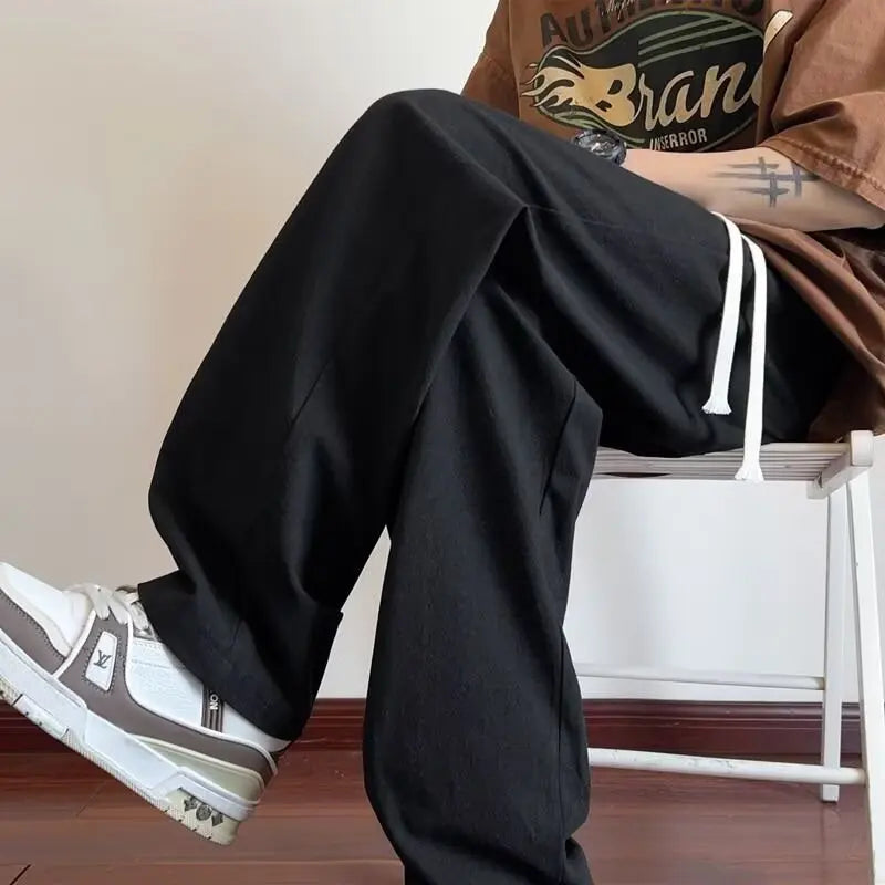 Pants Men's Summer Quick-drying Straight-leg Casual Pants for Teenagers Trendy Loose Thin Sports Wide-leg Trousers Y2k Shorts