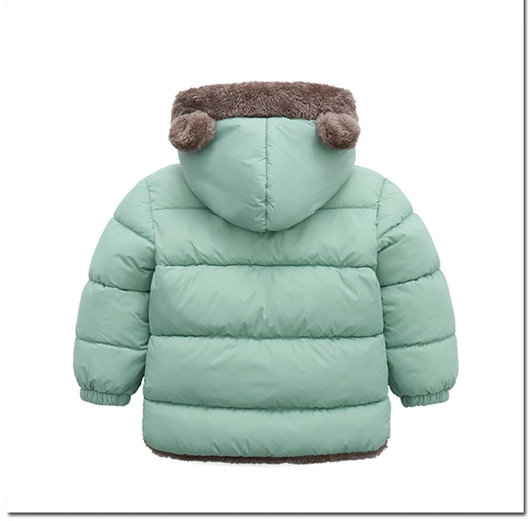 Winter Baby Kids Jacket For Girls Coats Lamb Wool Plus Velvet Thick Coats Toddler Children Outwear 1-6 Year Boys Cotton Jackets