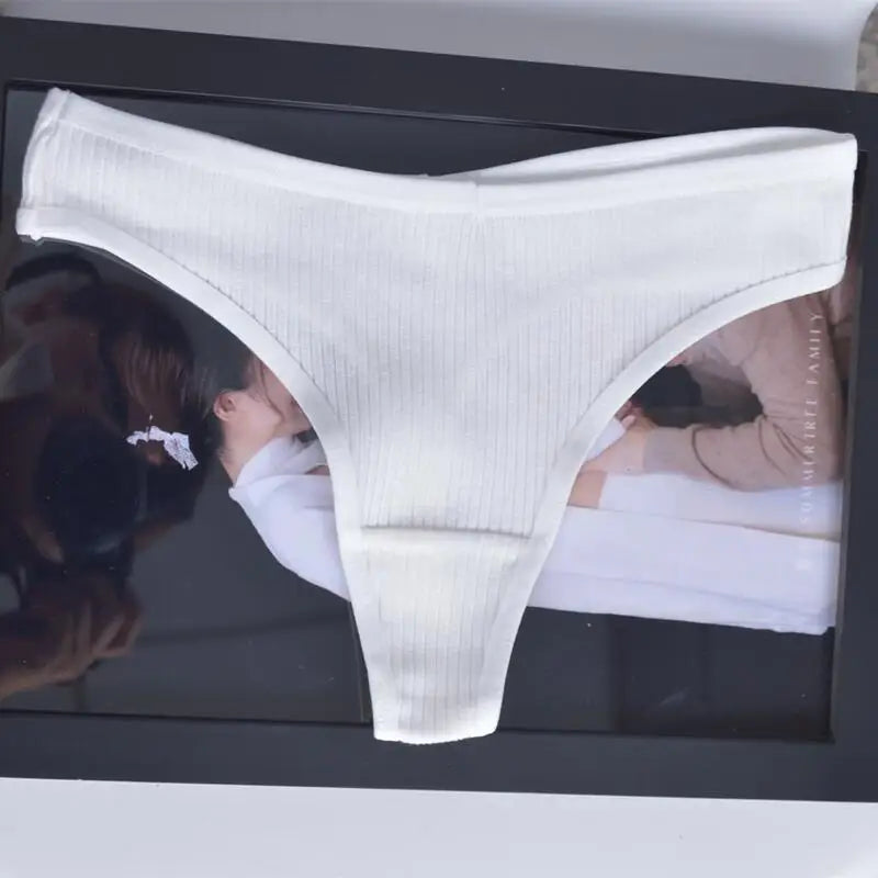 Ladies thong cotton comfortable underwear sexy panties low waist young girl thong solid color  lingerie shorts Woman clothes