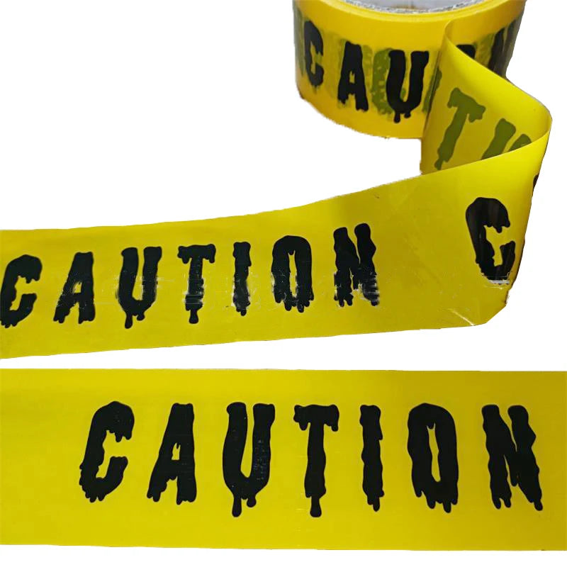 25/100m Letter Caution Ribbon Yellow Black Warning Tapes for Halloween Decoration Outdoor Construction Birthday Party Supplies