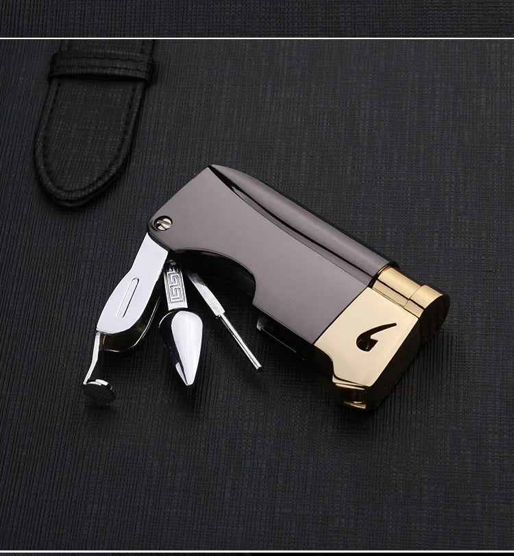 Butane Jet Lighter with Pipe Tool Pipe Rod Lighter Multifunction Gas Lighter Free Fire Compact Cigarette Accessories Cigar Man