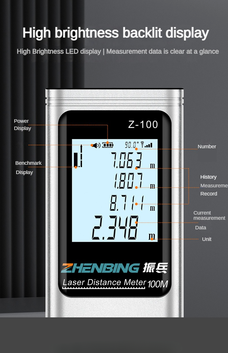 40M Smart Digital level Laser Distance Meter Range Portable USB Charging Rangefinder Mini Handheld Distance Measuring Meter