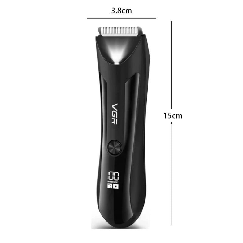 VGR Groin Body Pubic Hair Trimmer For Men&Women Electric Beard Clipper Ball Shaver Groomer Rechargeable，Ceramic Blade，Wet Dry