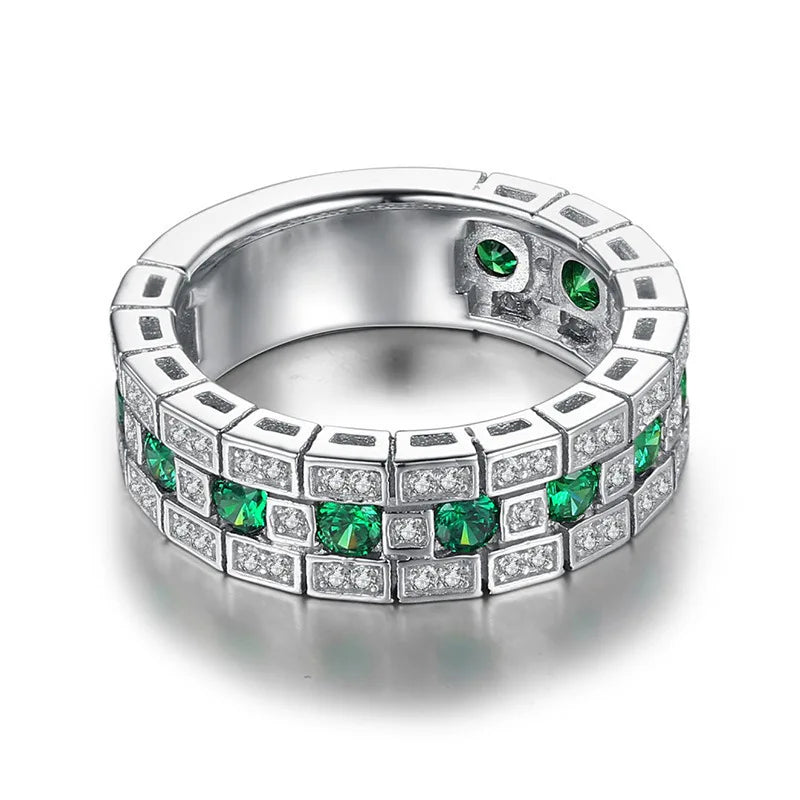 925 Sterling Silver Ring Set with Zircon Crystal Rings for Women's Glamour Jewelry Engagement Wedding Gifts