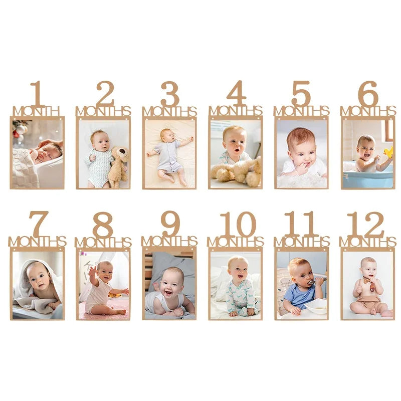 1st Birthday Baby Photo Banner Photo Frame Birthday Party Decoration Props Boys Girls 1st Birthday Party Decoration Photos