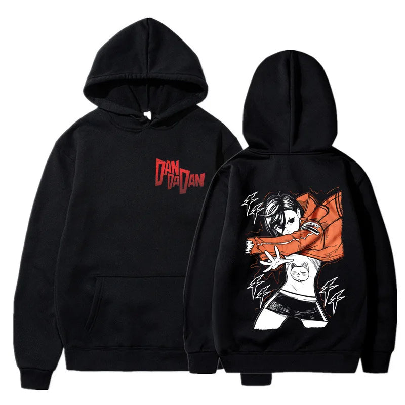 Anime DANDADAN Hoodies Manga Ayase Momo Okarun Hoodie Men Women Casual Hoodie Fashion Streetwear Dan Da Dan Hooded Sweatshirts