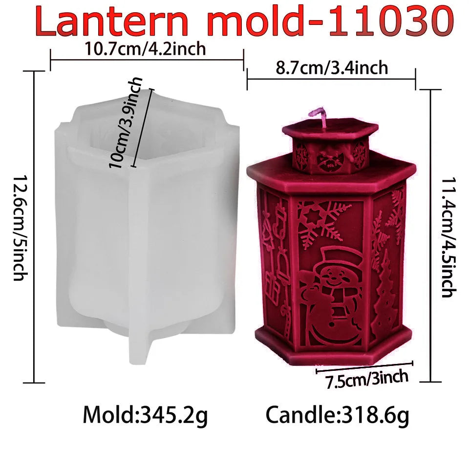 Eid Mubarak 3D Relief Lace Pillar Lantern Candle Mold Animal Plant Designs Ramadan Decor Christmas Handmade Taper Candle Making