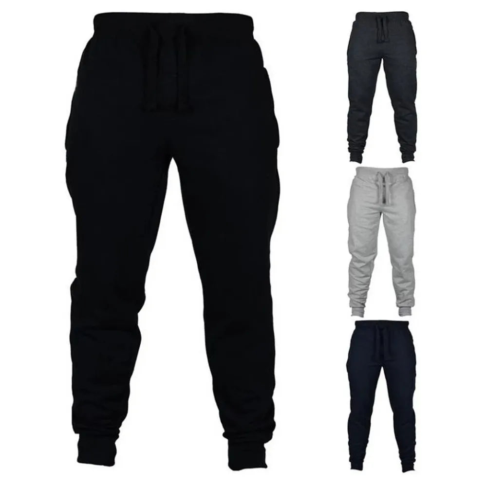 Autumn and winter Men Warm Casual Pants Fitness Sportswear Tracksuit Bottoms    Trousers Black Gyms Jogger Pants