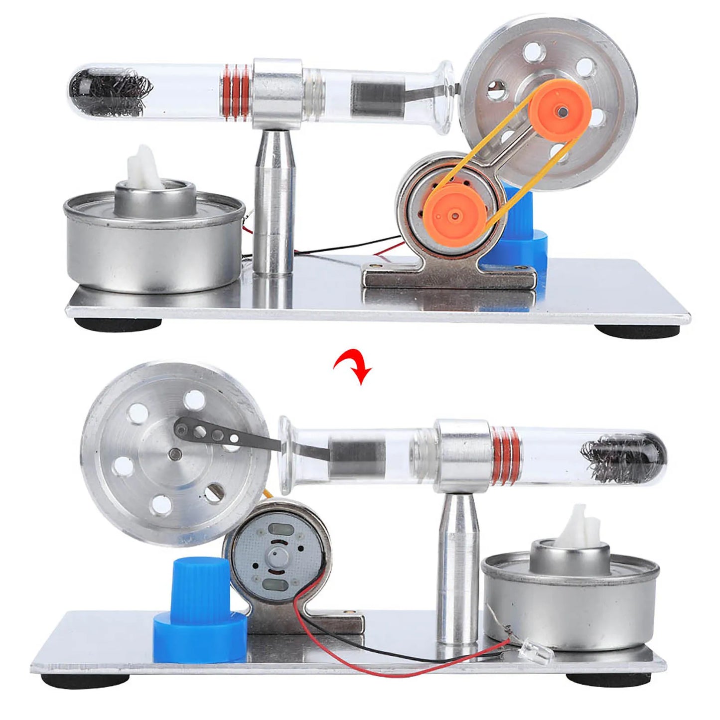 Stirling Engine Generator Single Cylinder Sterling Engine Model Steam Power Physics Science Laboratory Teaching Tool