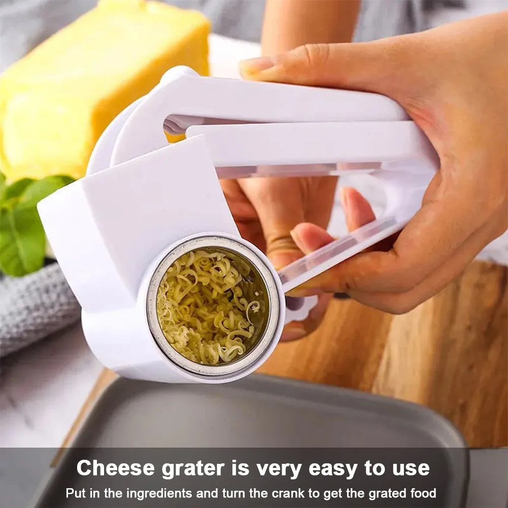 304 Stainless Steel Cheese Grater with Handle Hand Crank Rotating Cheese Shredder Parmesan Cheese Grater Planer Kitchen Gadgets