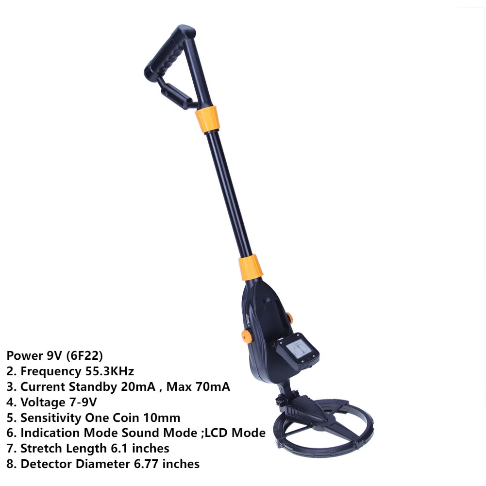 Metal Detector Gold Silver Detector Gold Search Treasure Getector Gold Finder 360 Degree Handheld Alarm Coil Metal Detect Tool