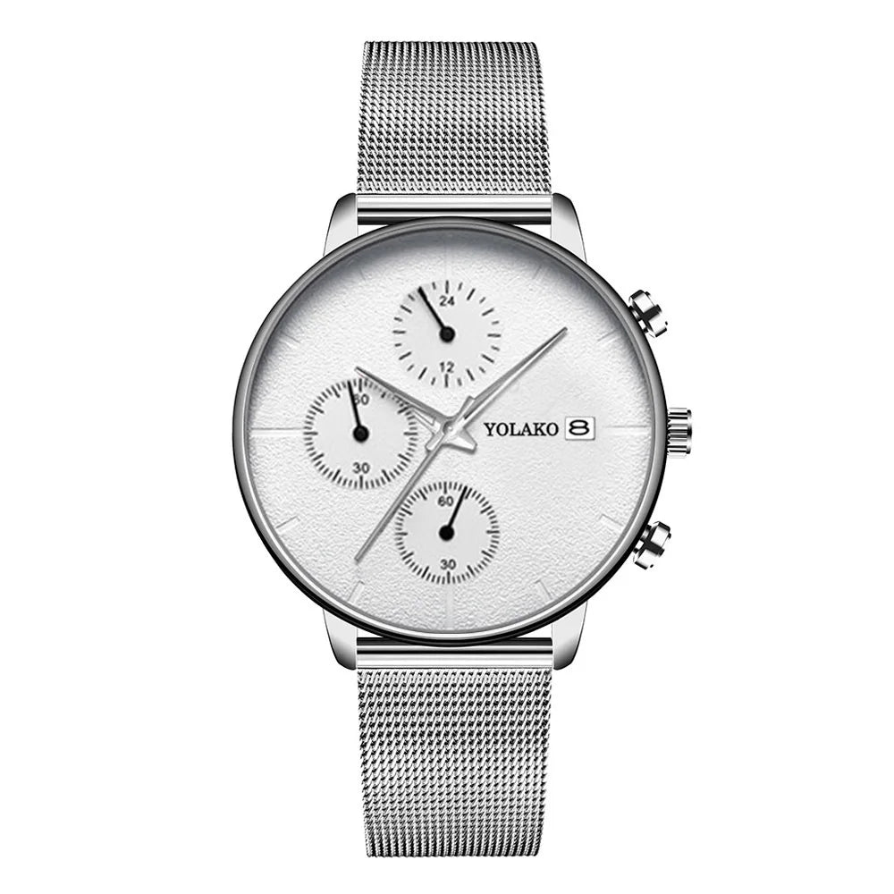 New Women Luxury Watches for Men Business Casual Ultra Thin Clock Male Stainless Steel Mesh Belt Quartz Watch relogio masculino