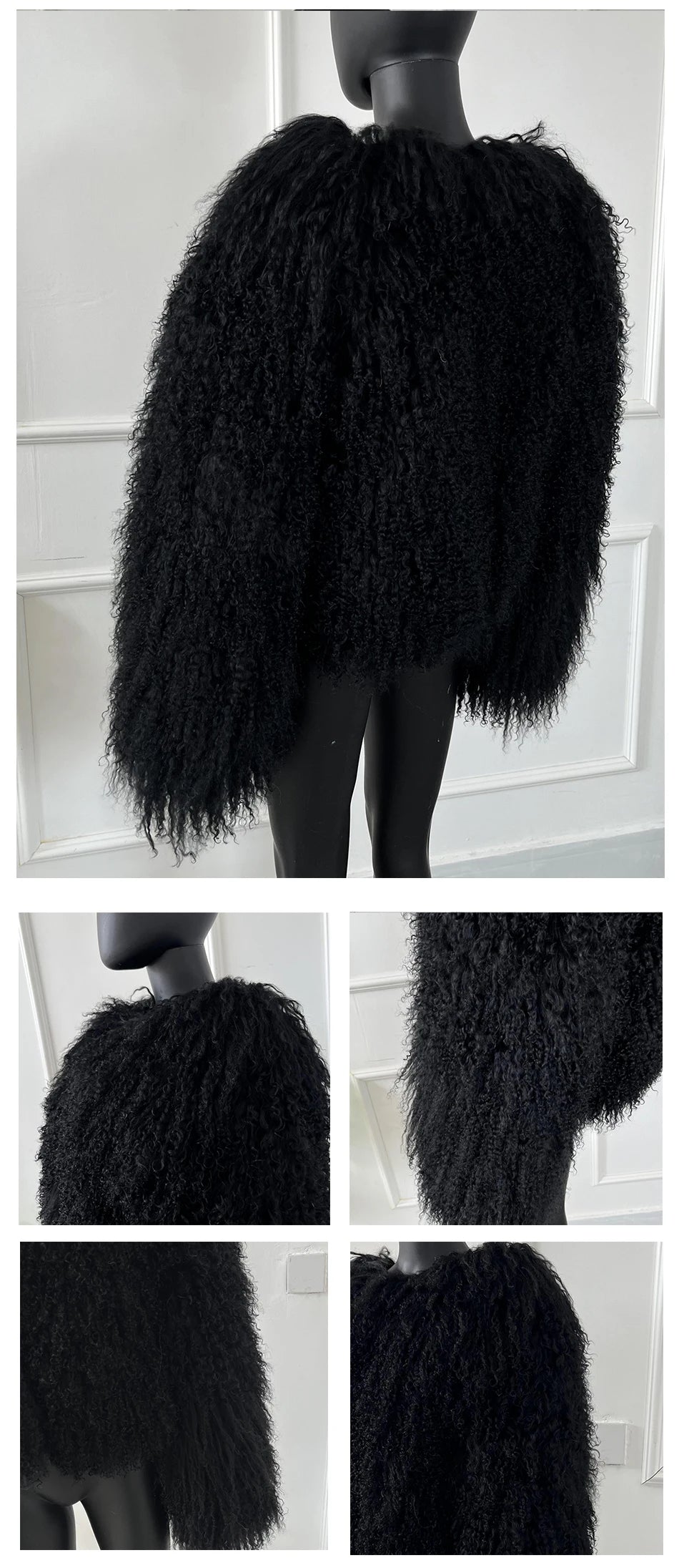 Real Sheepskin Coats Mongolian Lamb Fur Coat Women Natural Sheep Fur Jacket With Lapel Short Fur Outerwear