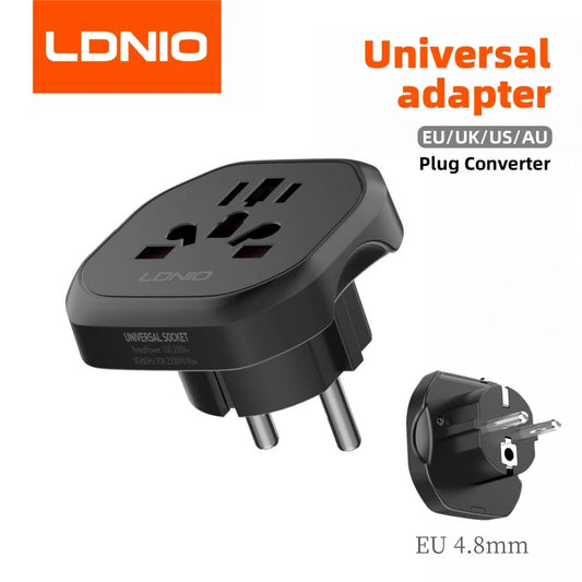 LDNIO Universal Travel Adapter EU KR Plug Adaptor To UK US AU European To American UK Plug 48mm Converter For Travel Accessories