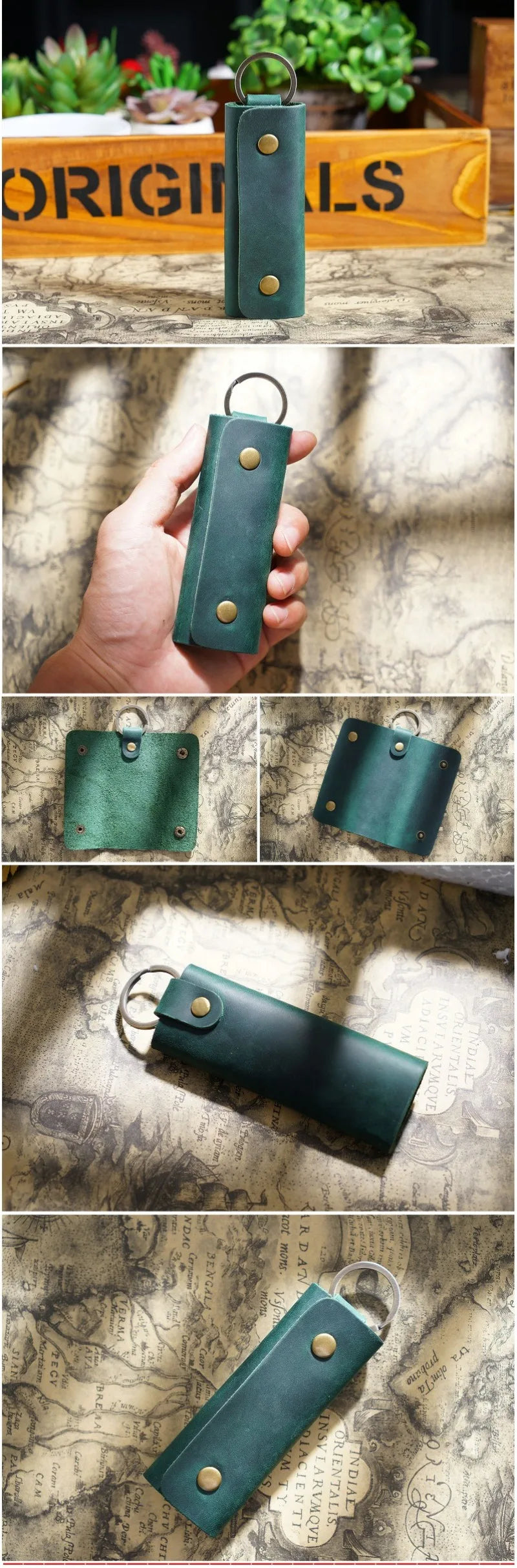 Genuine Leather Key Holder Small Home Keys Storage Bag Minimalist Key Ring Pouch Cow Leather Personalized Key Organizer Wallet