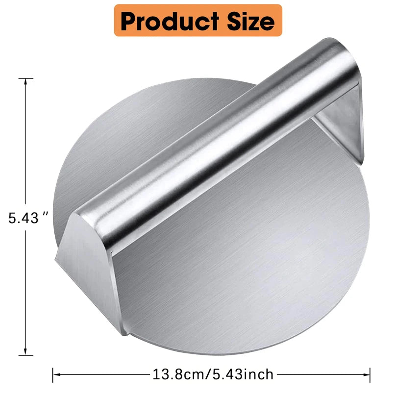 Household Stainless Steel 304 Burger Press, Square and Round Meat Presser, Manual Meat Pressing Tool, Burger Patty Press Plate