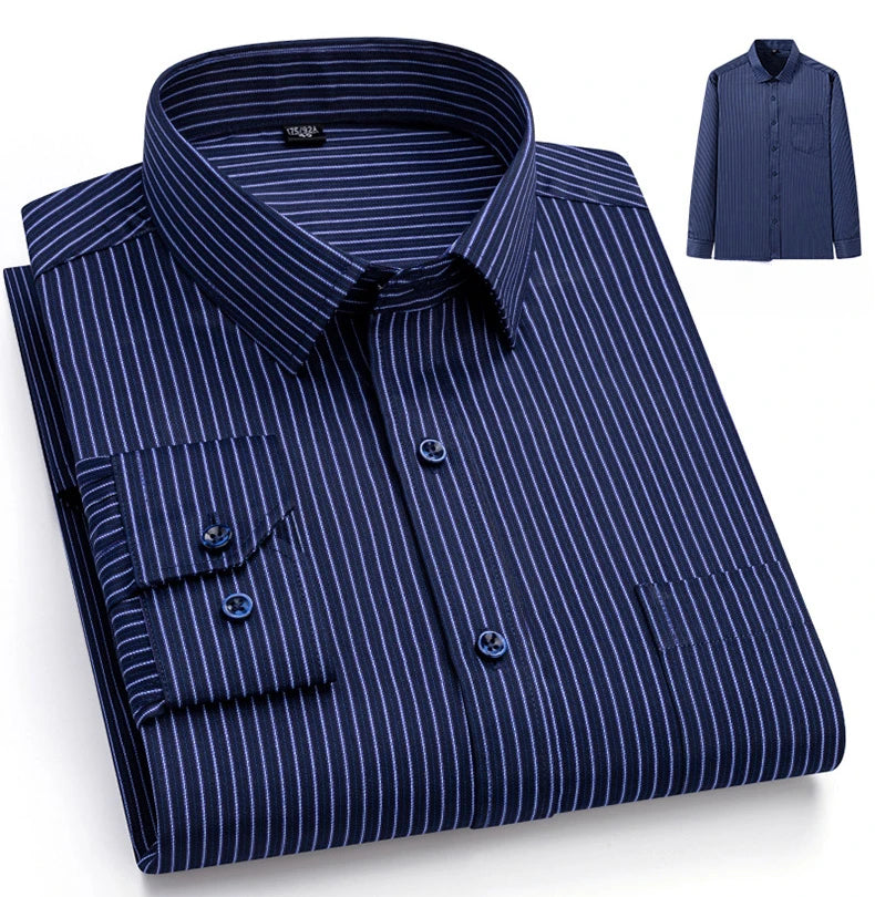 New in shirt elegants cotton long-sleeve shirts for men slim fit Casual plain shirt plaid designer tops soft houndstooth clothes