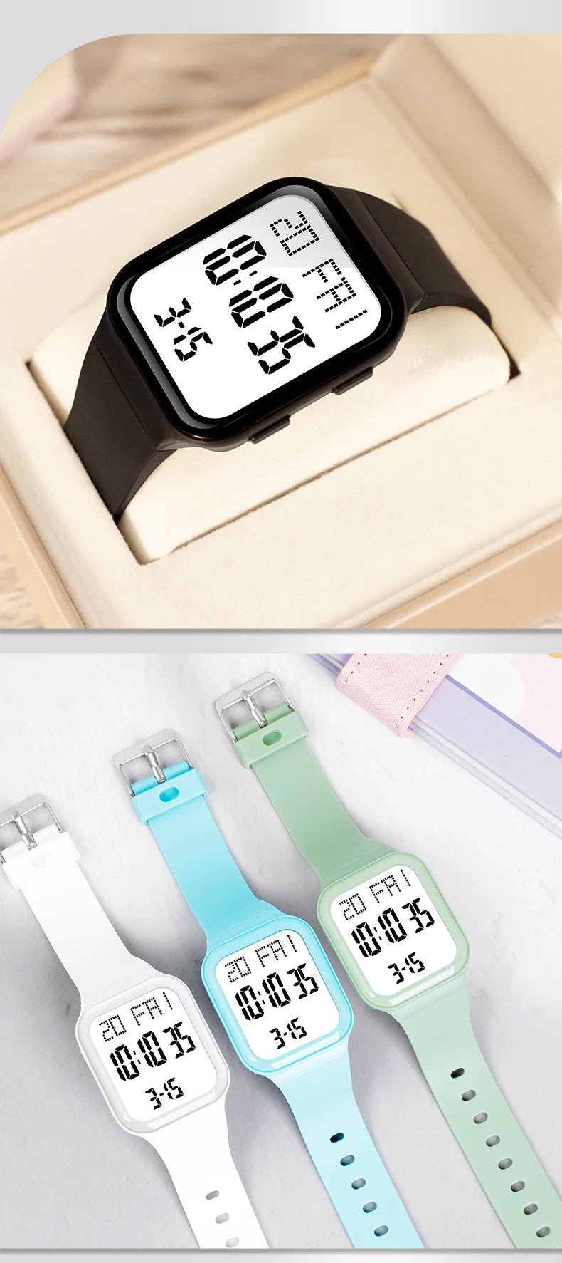 Watch For Men Sports High School Students Trendy Couple Watch Waterproof Alarm Clock Multi Functional Women's Electronic Watches