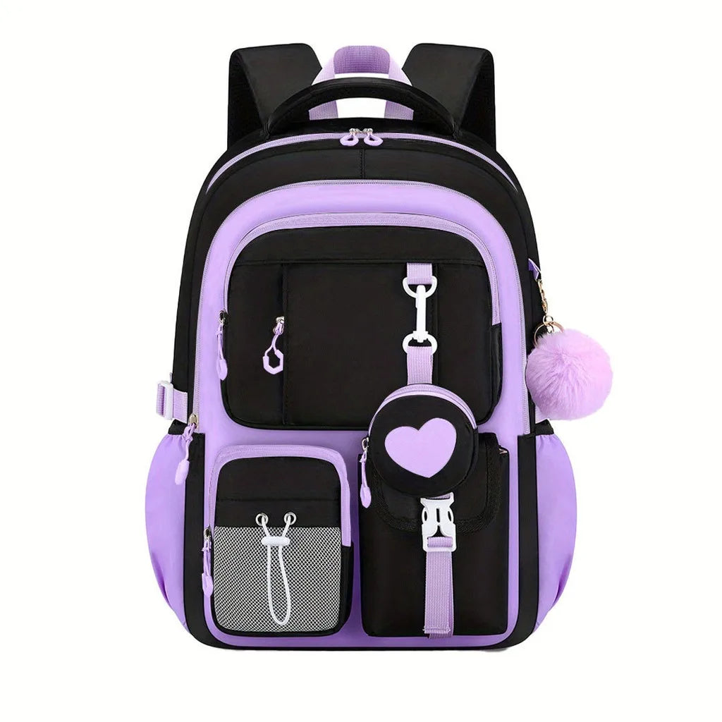 School Bag Set Ergonomic Waterproof Oxford Cloth Backpack Girls School Backpack Set Large Capacity Spine Backpack For Middle