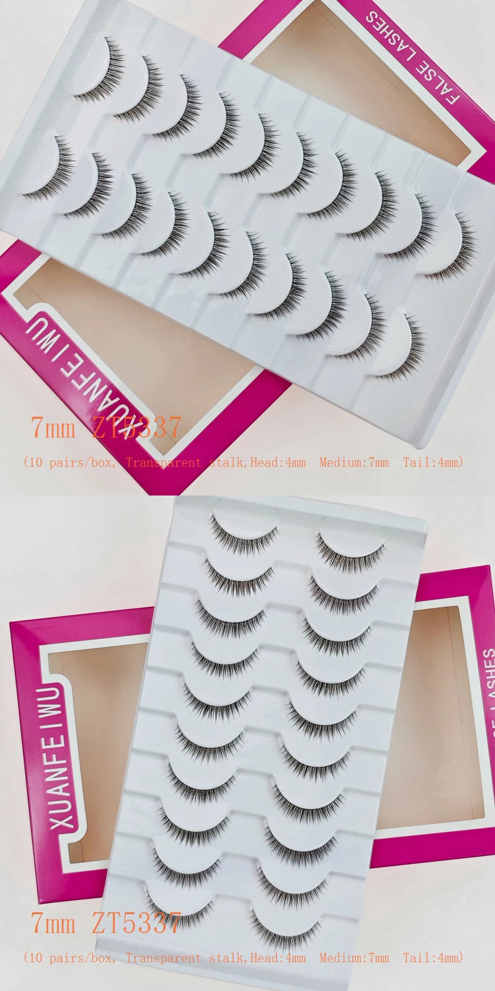 Xuanfeiwu Natural Short Style No-Makeup Look Sparse Full-Strip Ultra-Natural Realistic One-Piece Natural-Looking False Eyelashes DIY Self-Application Beginner Light Makeup Eyelashes