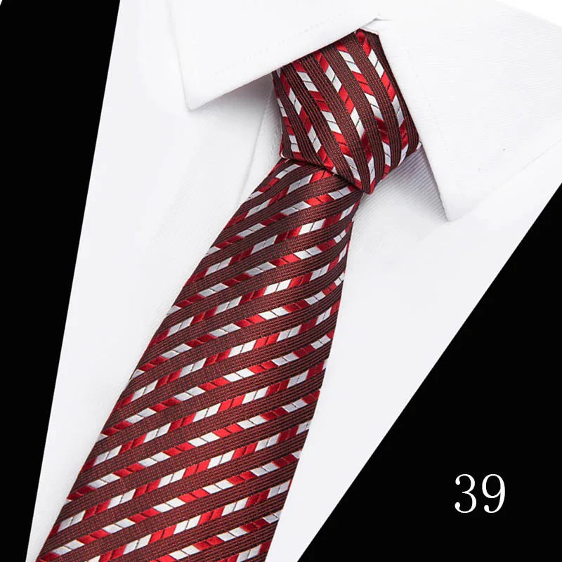 Hot Sale Necktie Man 7.5 cm Silk Tie Solid Color Gravatas Suit Accessories Fit Wedding Holiday Party