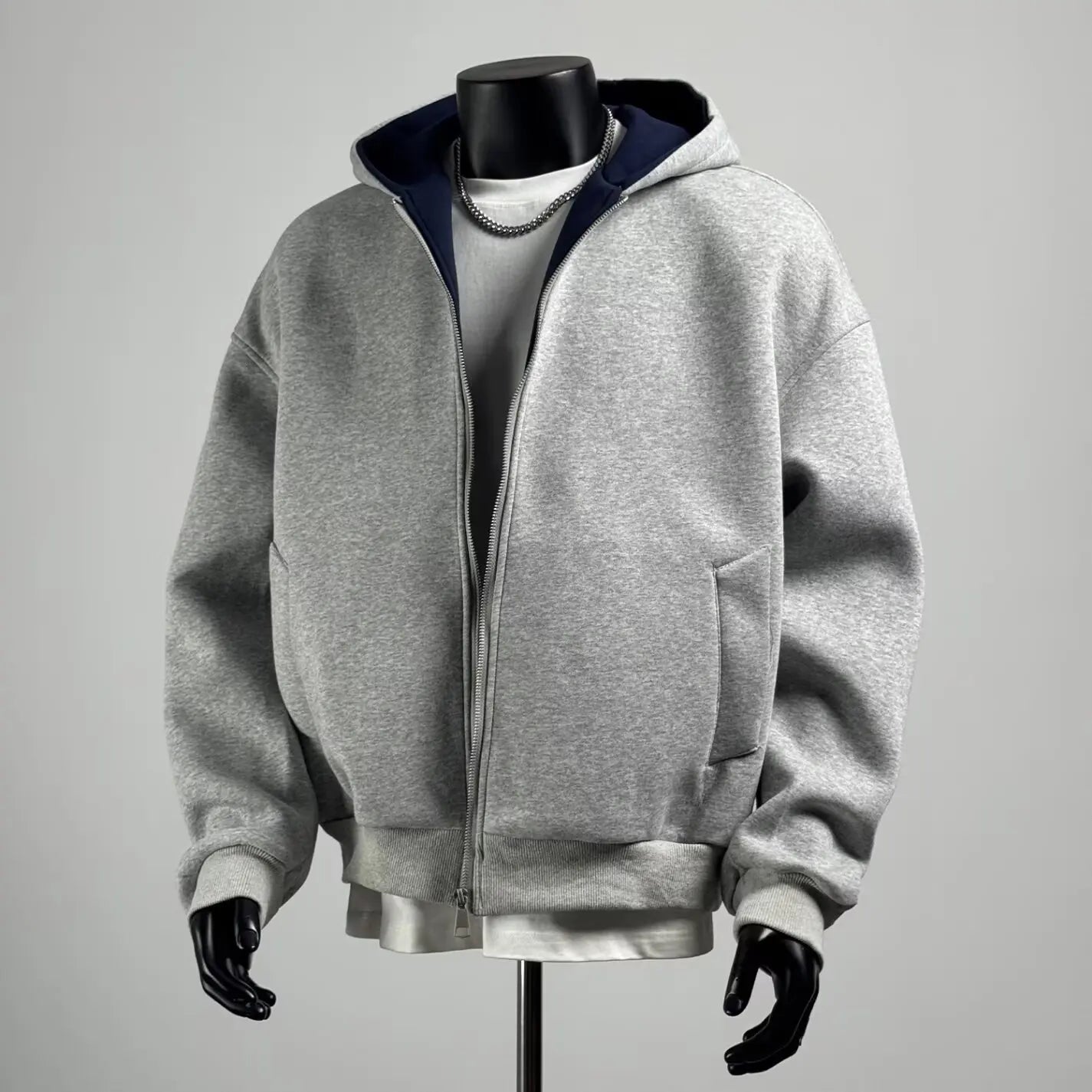 New Cotton Zip Hoodies & Sweatshirts for Men Autumn Black Grey Loose Hoodie Spring Long-sleeved Top Men Oversized Hoodie 2025
