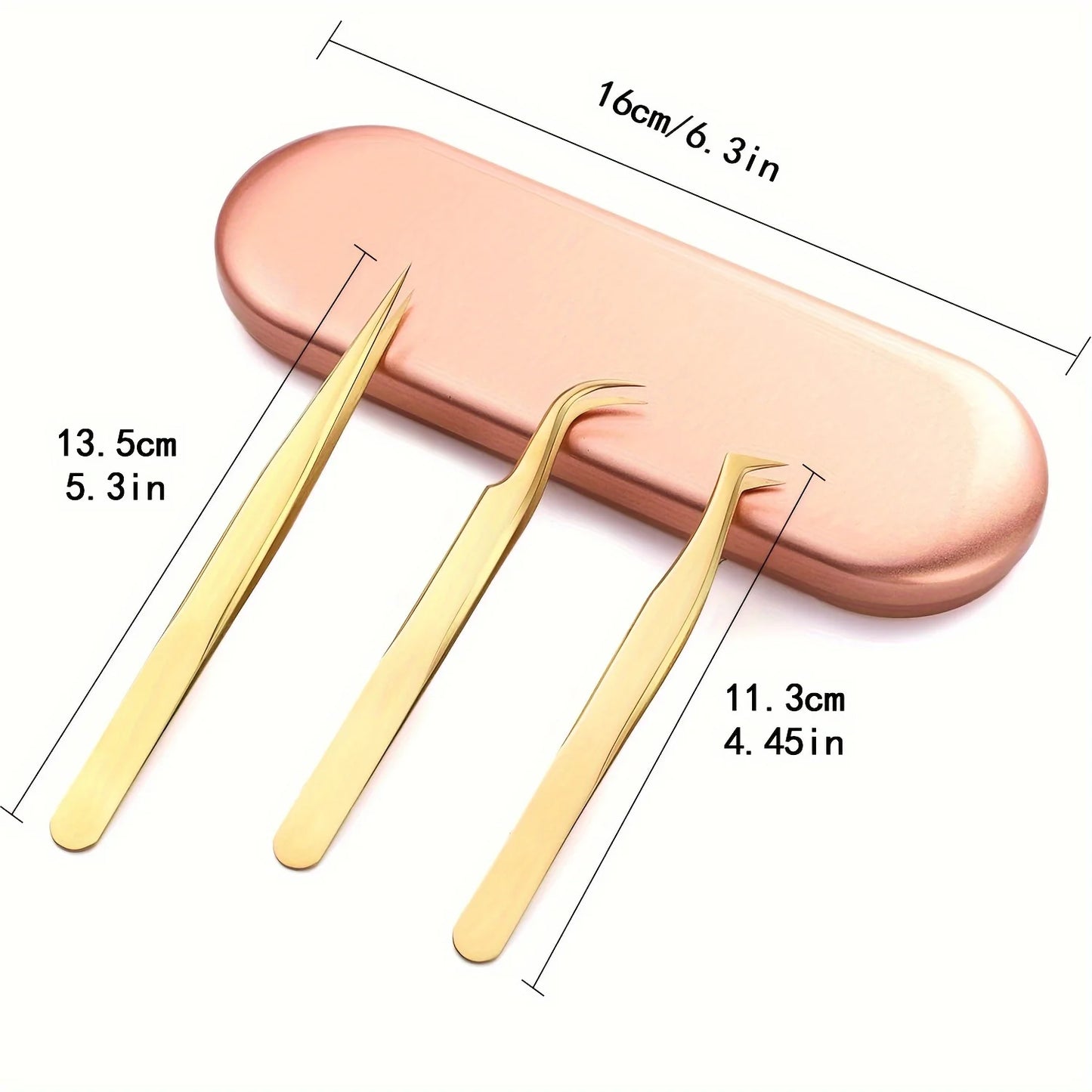 Eyelash Extension Tweezers Makeup Stainless Steel Eyelash 3D accurate Clip Makeup Tools Nail Art Accessories