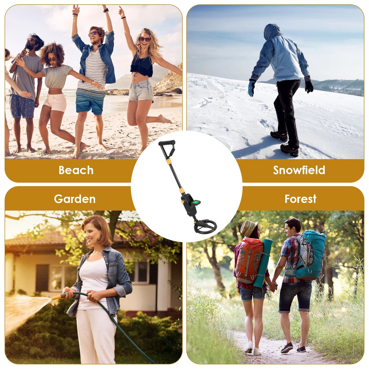 Metal Detector Adjustable Metal Detecting Tool Kit Gold Silver Finder Detector LCD Display Jewelry Coin Hunting Detector