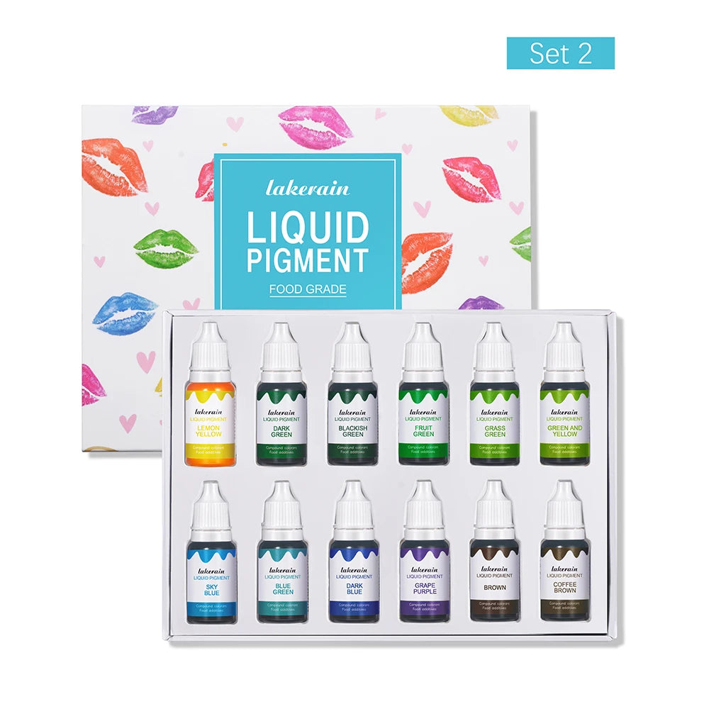 Liquid Pigment Diy Homemade Lipstick Dyes Making Coloring Safe Colorants for DIY Lip Gloss Candle Soap Making Water Oil Dual Use
