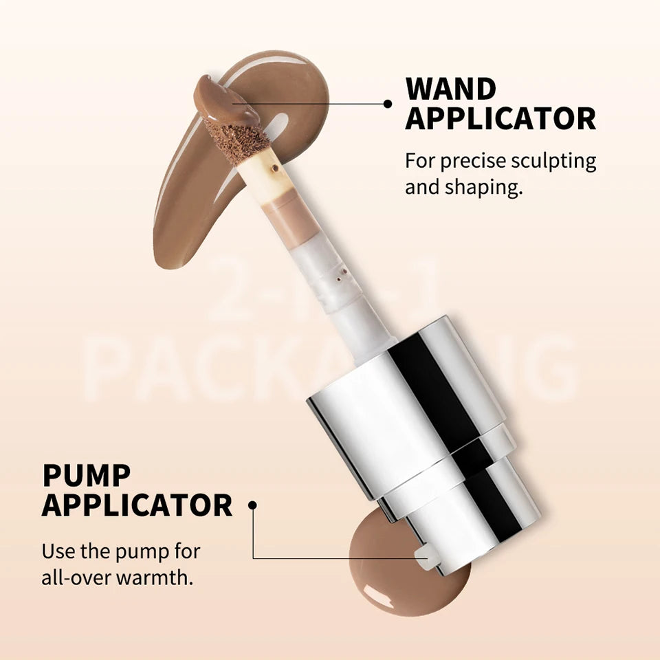 Lakerain Contouring Shaping Serum Long Lasting Nature Bronzing Foundation Deep Moisturizing Brighten Facial Contouring Concealer