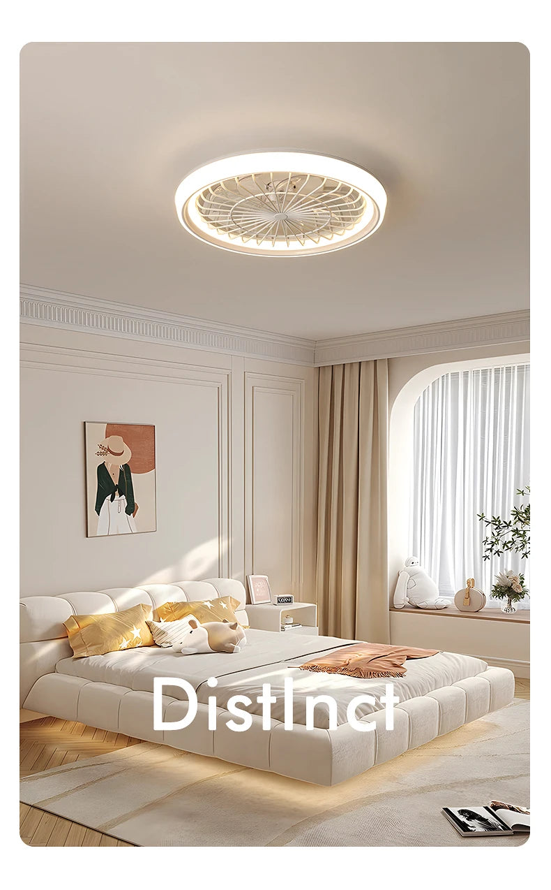New Ceiling Fan Light Living Room Bedroom Modern and Simple Home Intelligent Remote Control Restaurant LED Fan Light