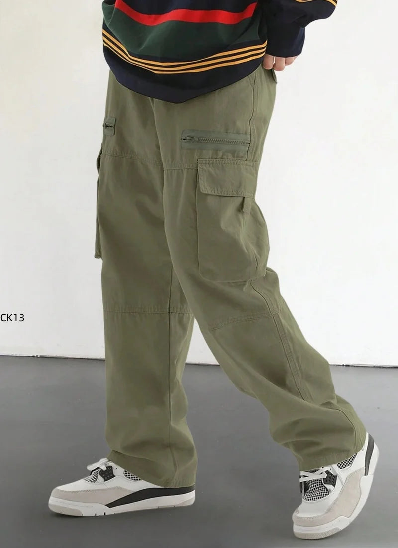 Men's workwear pants, summer and spring cotton workwear, new casual hiking and jogging pants, sports pants, men's autumn pants