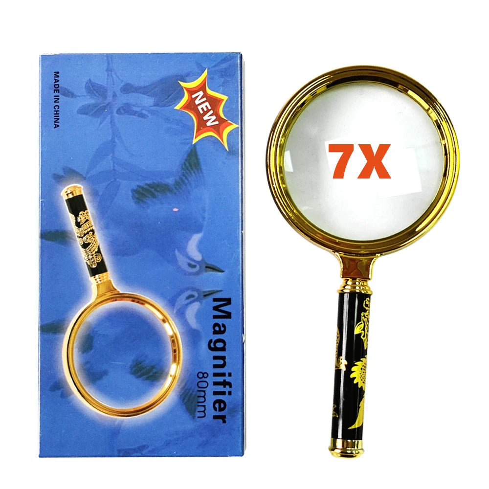10X/8X/7X Magnifying Glass For Kids Seniors Handheld Reading Magnifier 60mm/70mm/80mm Magnifying Lens For Reading Science Nature