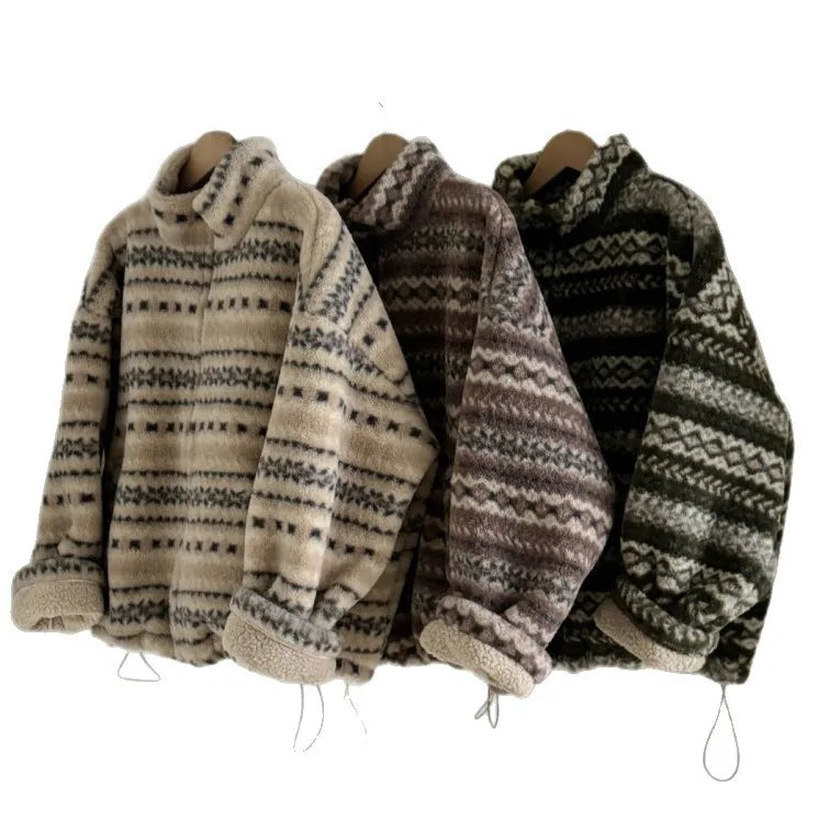 Winter Clothing with Retro Patterns  Thickened Warm Cotton Jacket for Women