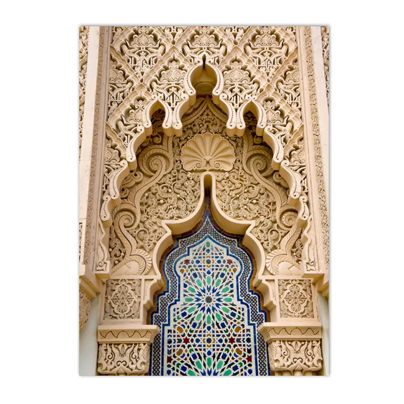 Islamic Morocco Astaka Canvas Painting Mosque No God Except Allah Calligraphy Poster And Print Boho Pictures Living Room Decor