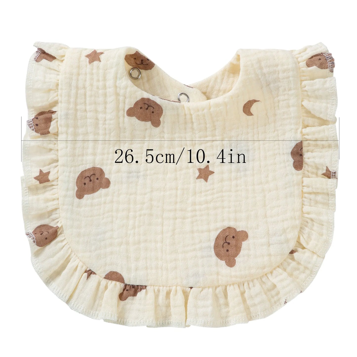 Baby Saliva Towel Muslin Cotton Infant Bibs Kids Feeding Eating Apron Boys Girls Ruffle Towel Toddler Newborn Prints Burp Cloth