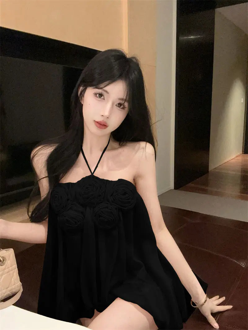 Summer Floral Strapless Tube Top Elegant Blouse Tank Lady Top Y2k Top Cute Fashion Corset Top Mesh Top Sexy Chic Tank Top Women