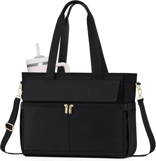 Women Laptop Tote Bag Large Capaci Handheld Shoulder Casual Crossbody Bag Commuter OL Inner Ket Nylon Fabric for 15.6 Inch Bag
