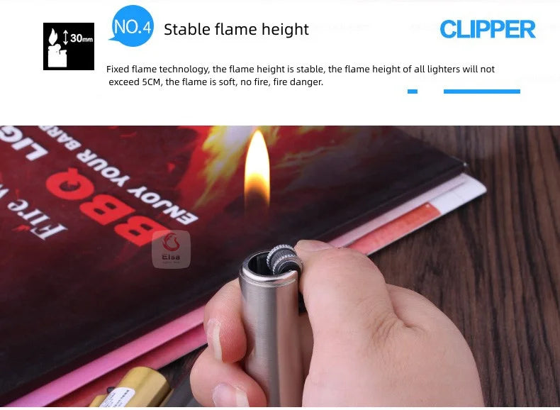 Metal Clipper Lighter Detachable Metal Lighter Environmentally Friendly Inflatable Lighter Grinding Wheel Ignition Tool Men Gift