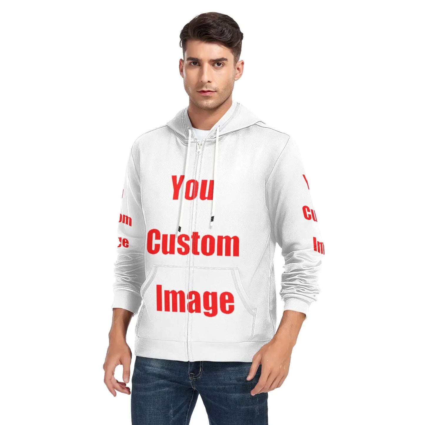 2025 New Autumn Winter Streetwear Sweatshirt Customize Print Zipper Sweatshirt Hoodies Men Hip Hop Hoody Fashion Top Pullover