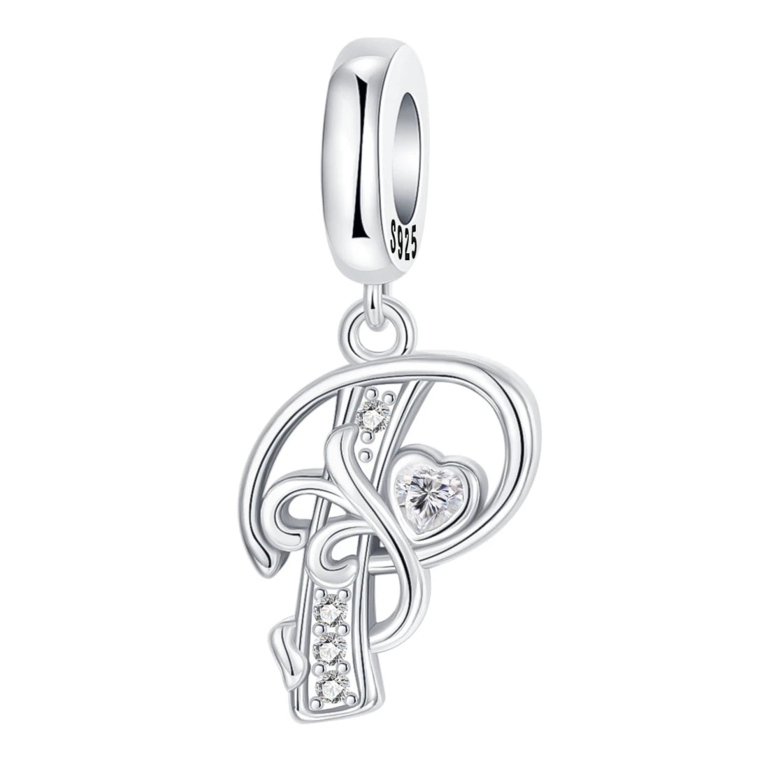 925 Sterling Silver  A-Z 26 English Letters Retro Fashion Pendant Fit Original Bracelet Charm Beads Necklace Diy Female Jewelry