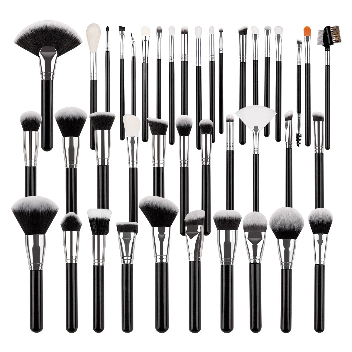 Professional 40Pcs Makeup Brushes Set Soft Synthetic Bristle Powder Blending Contour Eyebrow Eyeshadow Fan Foundation Brush