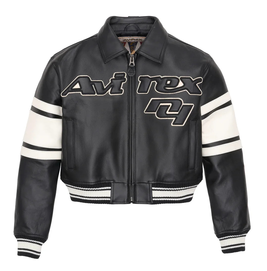 Avirex Spring 2024 New Listing Bomber Flight Suit Jacket 100% European Antique Sheepskin Classic Women's Pink Leather coat tops