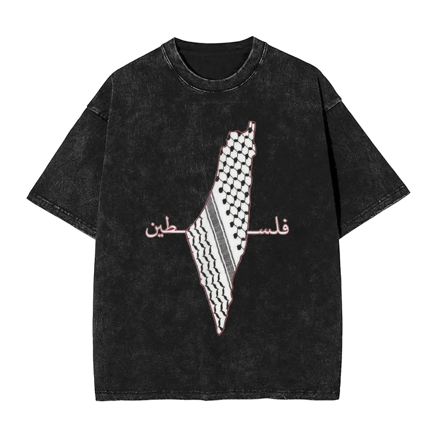 Palestine flag T Shirt Men 100% Cotton Cool T-Shirt Round Collar  Tees Short Sleeve Clothing Printed