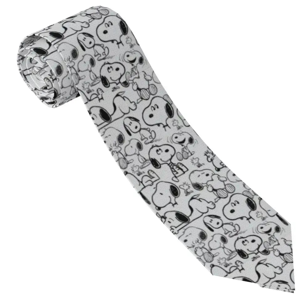 Personalized Fashion S-Snoopys Neckties Men Silk Cartoon Office Neck Tie