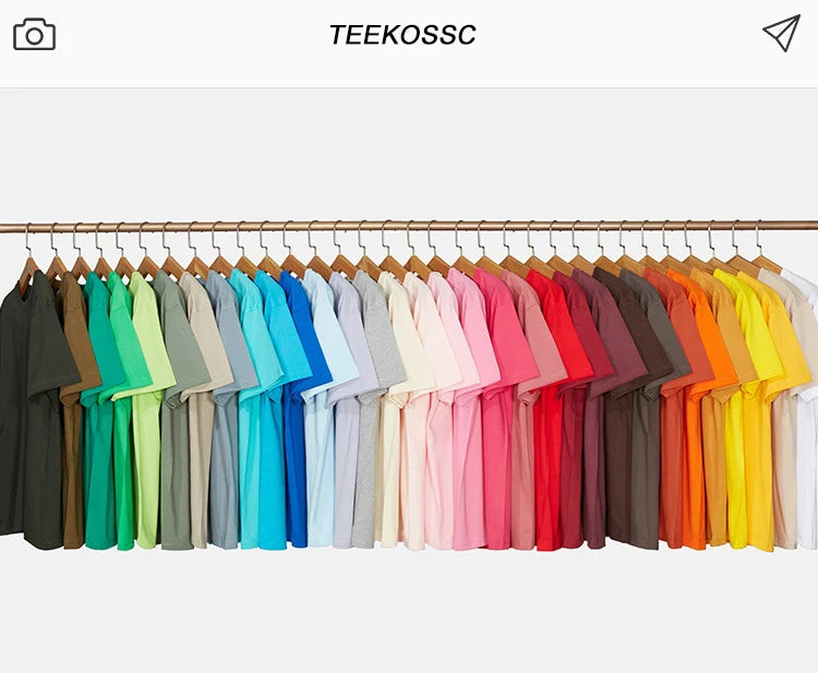 Loose Cotton Solid Tshirts Men Woman Short Sleeve Fashion Brand Trend Couple Clothing Tees Customized Candy Color Summer Tops