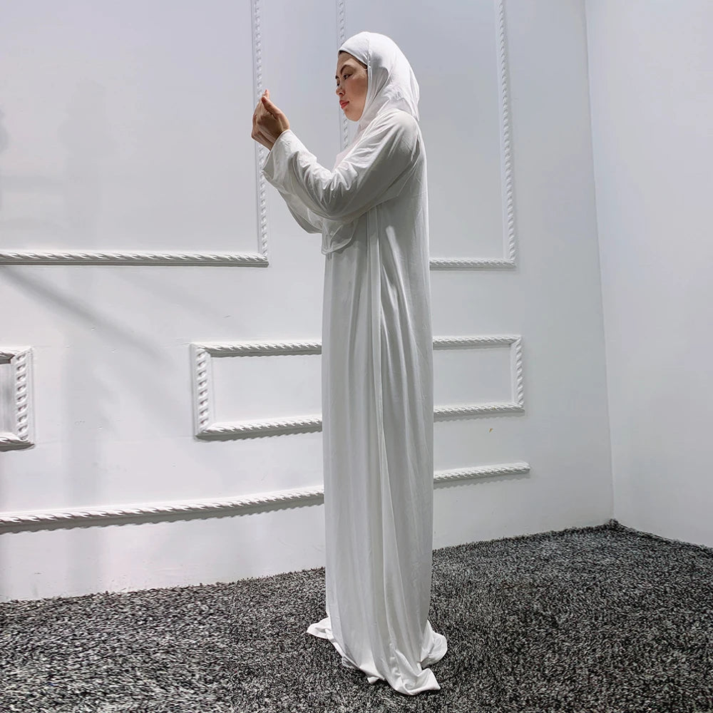 Eid Hooded Muslim Women Hijab Dress Prayer Garment Jilbab Abaya Long Khimar Full Cover Ramadan Gown Abayas Islamic Clothes Niqab