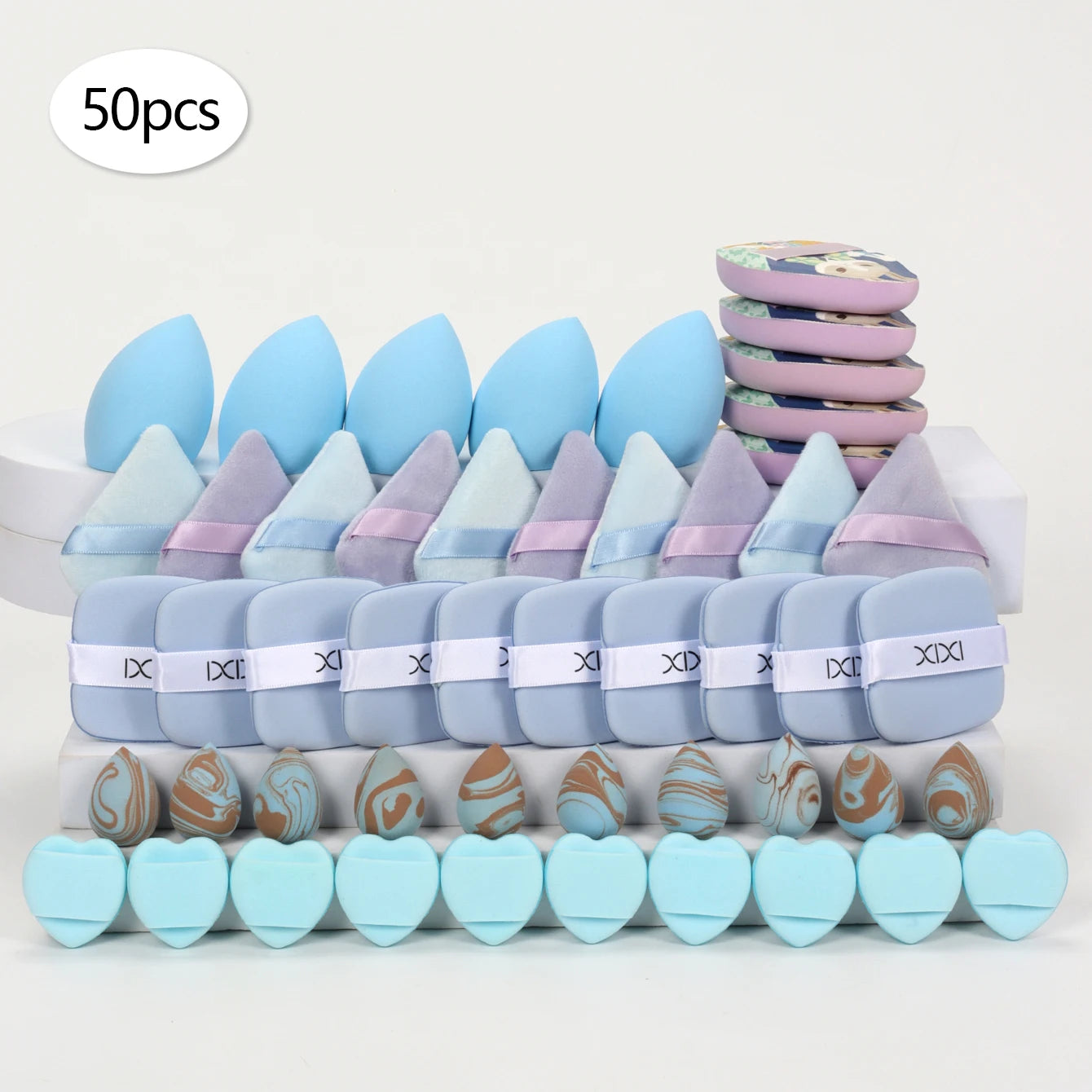 10/20/30/40/50-Piece Set of Multifunctional Makeup Tools, Expands When Exposed to Water, Suitable for All Skin Types