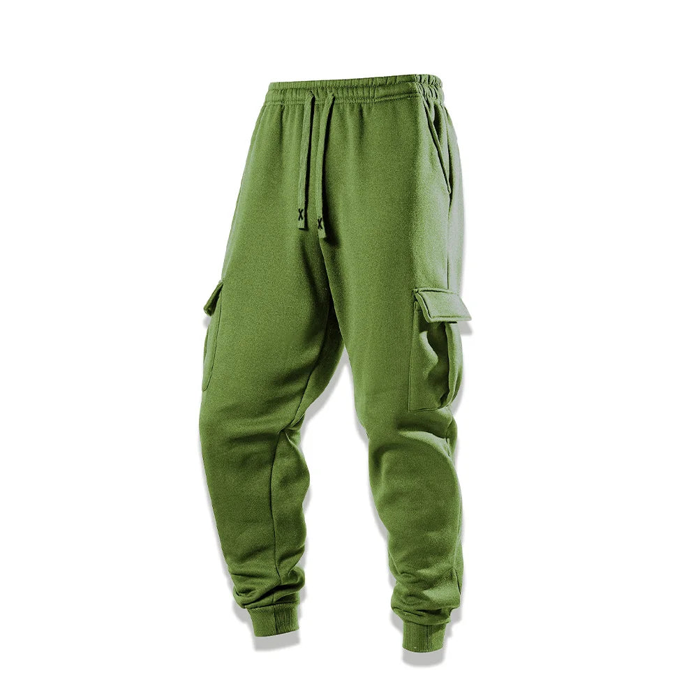 Spring/Autumn Men's Casual Cargo Pants Streetwear Outdoor Comfortable Elastic Waist Drawstring Joggers Hiking Sports Pants